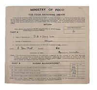 1942 Sugar Allocations Rationing orders